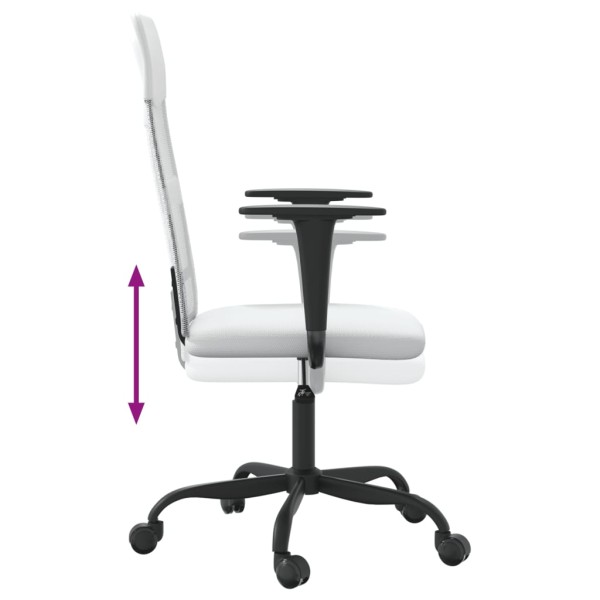 Silla de oficina altura ajustable tela malla y cuero PE blanco