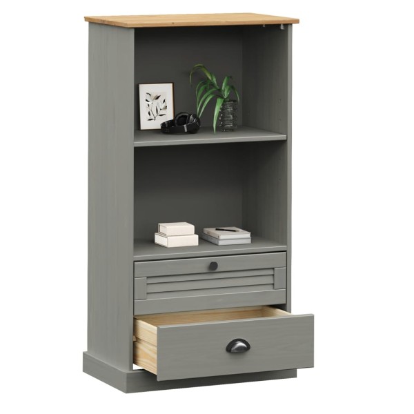 Librería VIGO madera maciza de pino gris 60x35x114,5 cm