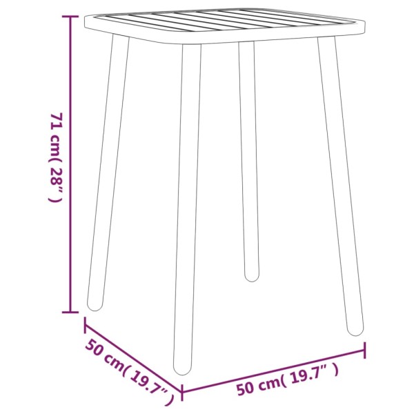 Mesa de jardín acero gris antracita 50x50x71 cm