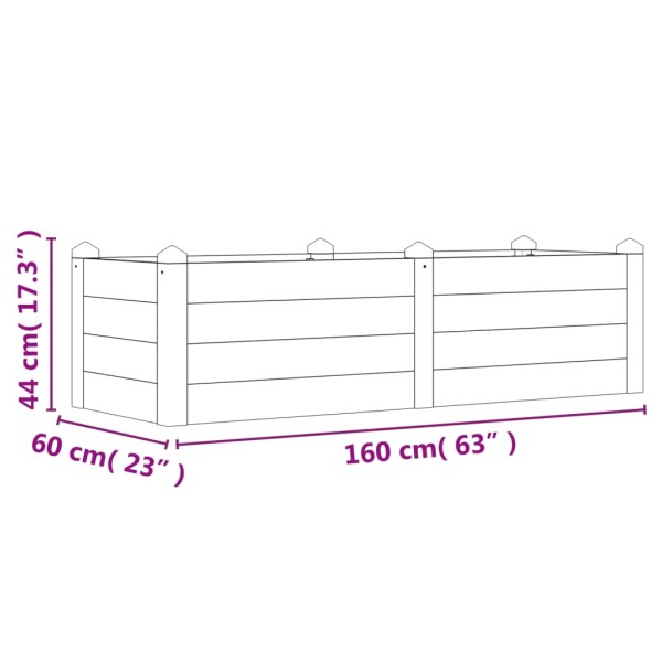 Jardinera arriate madera maciza acacia 160x60x44 cm