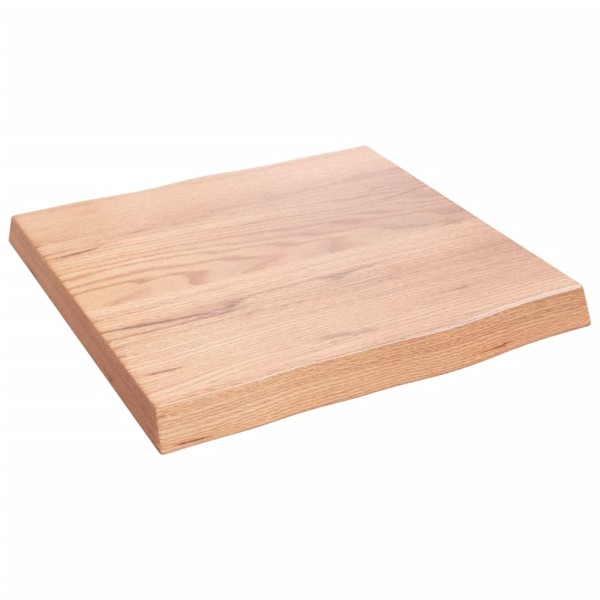 Tablero mesa madera tratada borde natural marrón 40x40x(2-4) cm