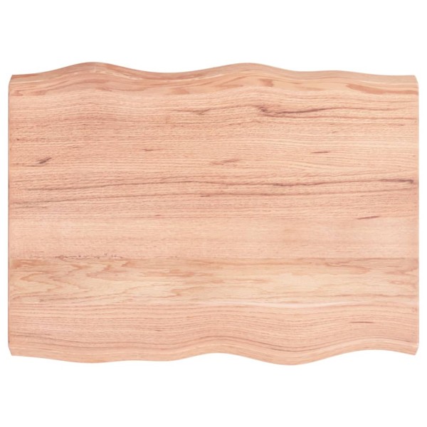 Tablero mesa madera tratada borde natural marrón 80x60x(2-6) cm