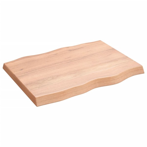 Tablero mesa madera tratada borde natural marrón 80x60x(2-6) cm