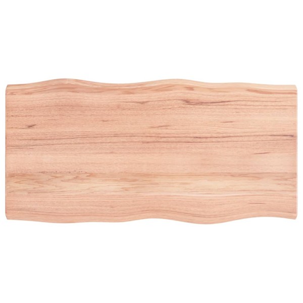 Tablero mesa madera tratada borde natural marrón 100x50x(2-6)cm