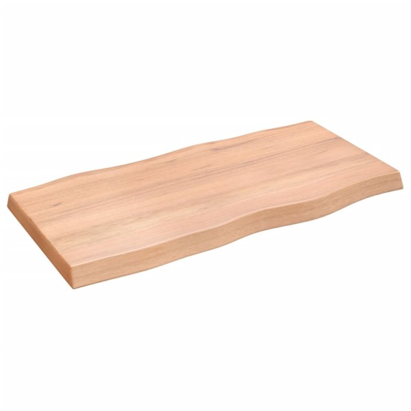 Tablero mesa madera tratada borde natural marrón 100x50x(2-6)cm