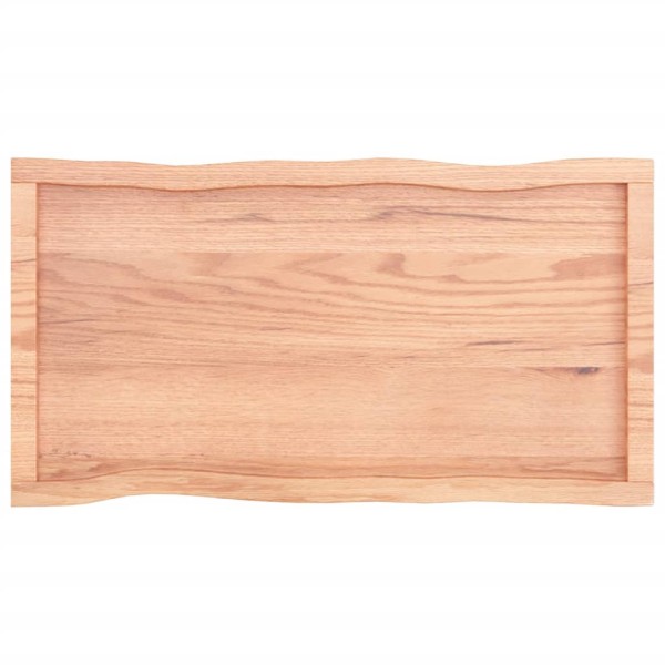 Tablero mesa madera tratada borde natural marrón 100x50x(2-6)cm