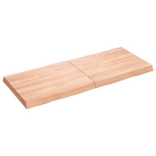 Tablero mesa madera tratada borde natural marrón 120x50x(2-6)cm