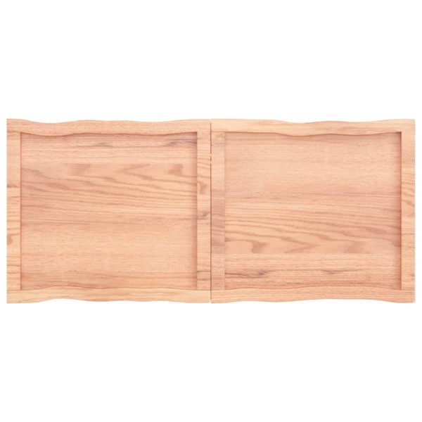 Tablero mesa madera tratada borde natural marrón 120x50x(2-6)cm