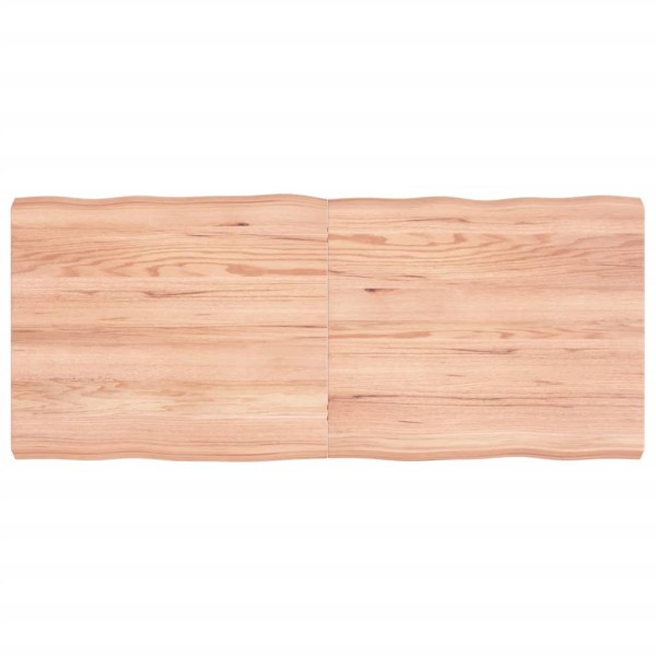 Tablero mesa madera tratada borde natural marrón 140x60x(2-6)cm