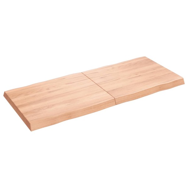 Tablero mesa madera tratada borde natural marrón 140x60x(2-6)cm