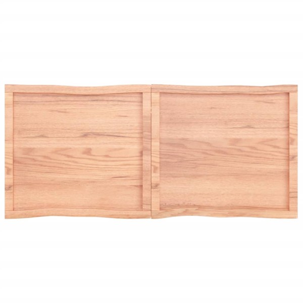 Tablero mesa madera tratada borde natural marrón 140x60x(2-6)cm