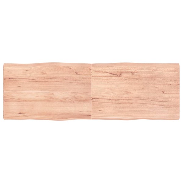 Tablero mesa madera tratada borde natural marrón 180x60x(2-4)cm