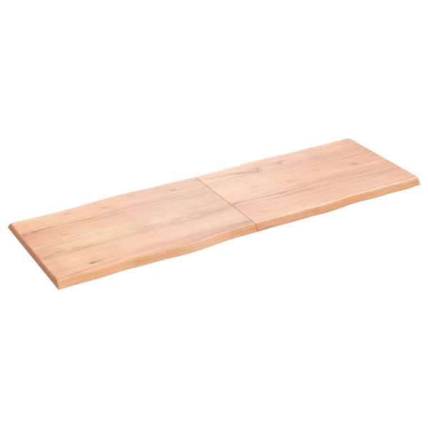 Tablero mesa madera tratada borde natural marrón 180x60x(2-4)cm