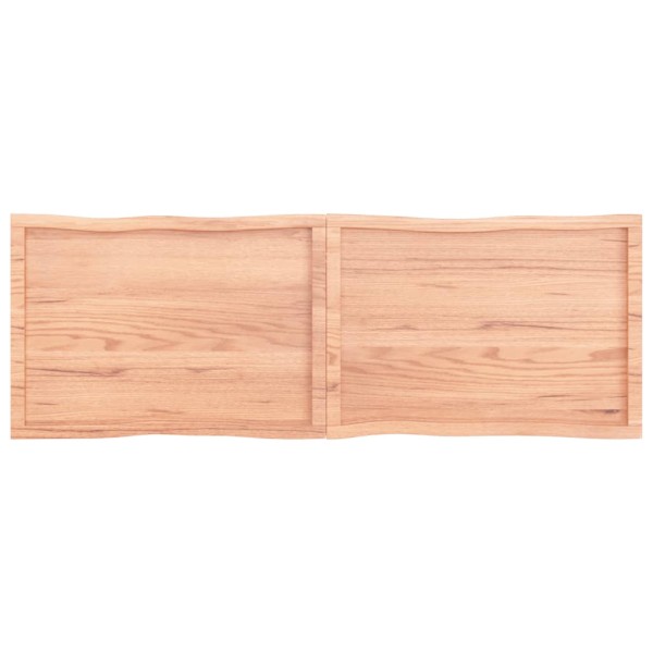 Tablero mesa madera tratada borde natural marrón 180x60x(2-4)cm