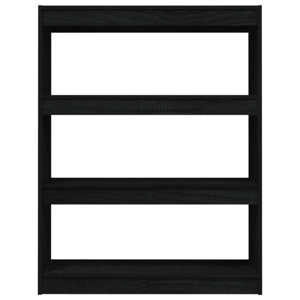 Estantería divisor de espacios madera pino negro 100x30x103 cm