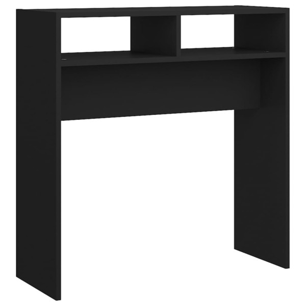 Mesa consola de madera contrachapada negro 78x30x80 cm