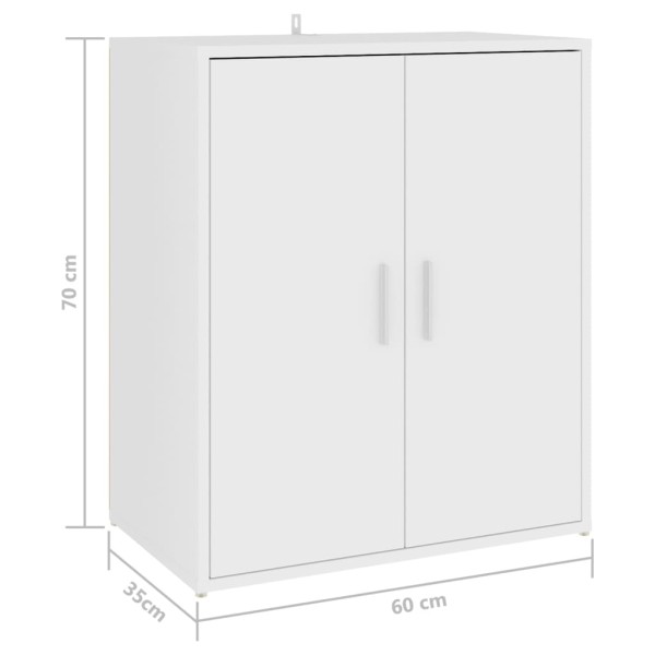 Mueble zapatero de madera de ingeniería blanco 60x35x70 cm