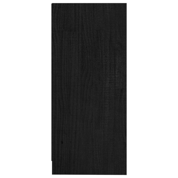 Armario auxiliar madera maciza de mango negro 35,5x33,5x76 cm