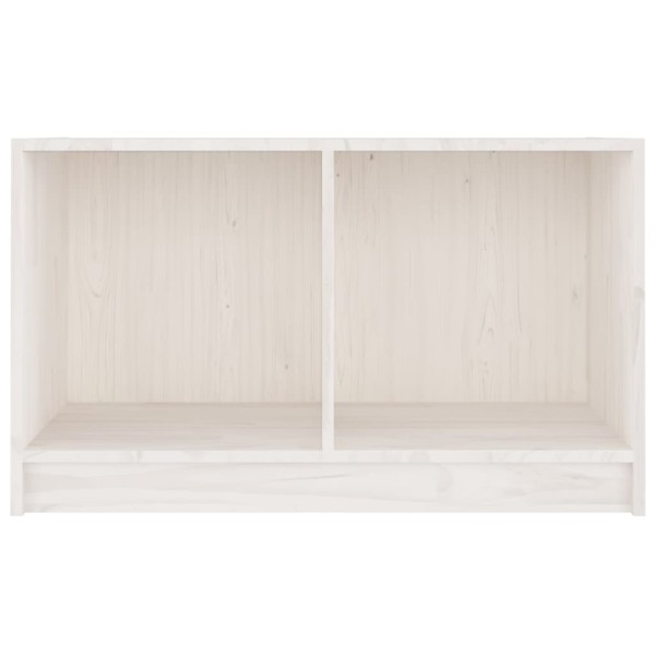 Mueble de TV de madera maciza de pino blanco 70x33x42 cm