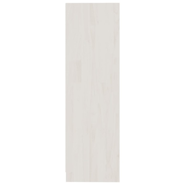 Estantería de madera maciza de pino blanca 70x33x110 cm