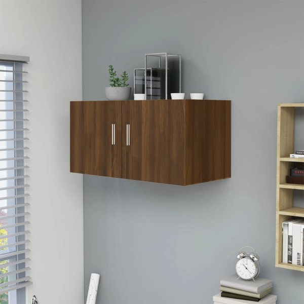 Armario de pared madera contrachapada roble marrón 80x39x40 cm