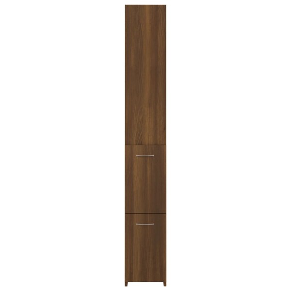 Armario de baño madera contrachapada marrón roble 25x26,5x170cm