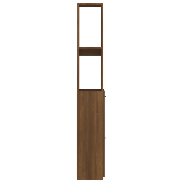 Armario de baño madera contrachapada marrón roble 25x26,5x170cm