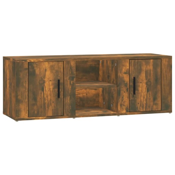 Mueble de TV madera contrachapada roble ahumado 100x31,5x35 cm