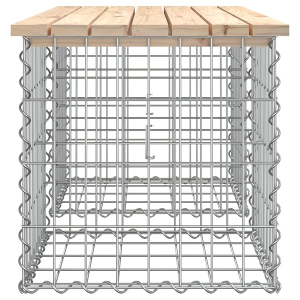 Banco de jardín diseño gaviones madera maciza pino 103x44x42 cm