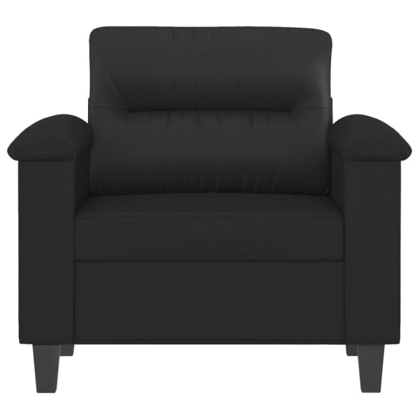 Sillón cuero sintético negro 60 cm