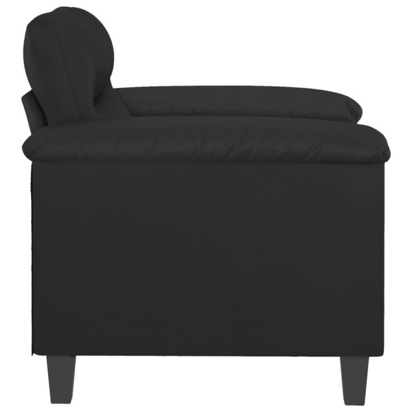 Sillón cuero sintético negro 60 cm