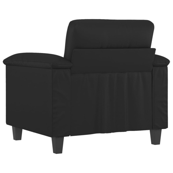 Sillón cuero sintético negro 60 cm