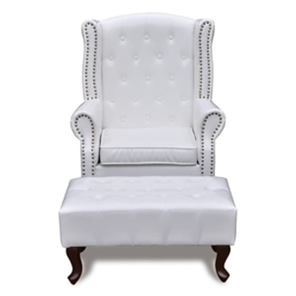 Sillón con otomana blanco