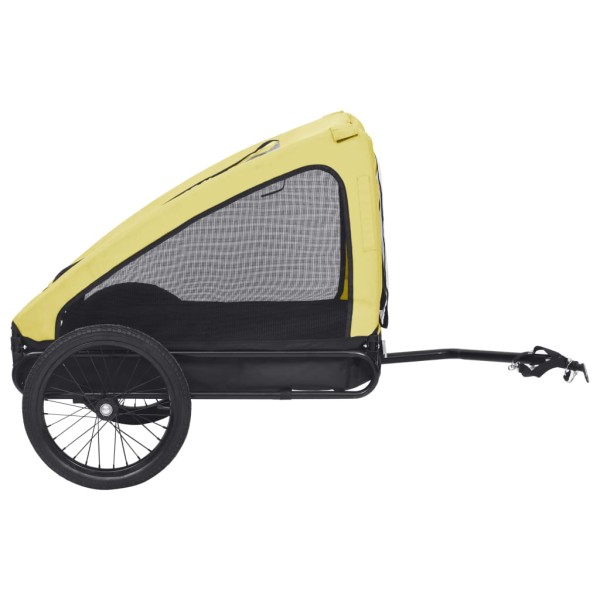 Remolque de bicicleta para mascotas amarillo y negro