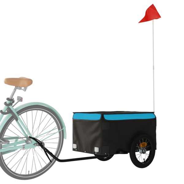 Remolque para bicicleta hierro negro y azul 30 kg