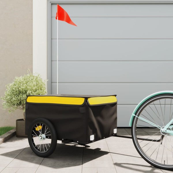 Remolque para bicicleta hierro negro y amarillo 45 kg