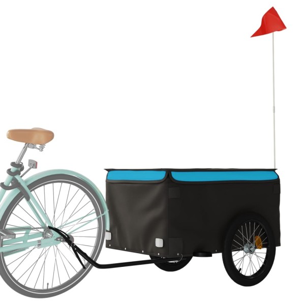 Remolque para bicicleta hierro negro y azul 45 kg