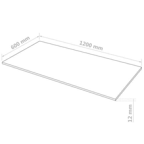 Láminas de MDF rectangulares 2 unidades 120x60 cm 12 mm