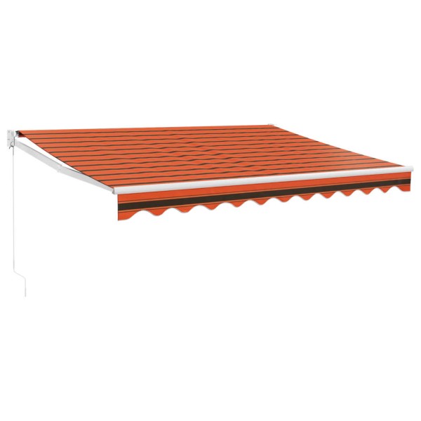 Toldo retráctil aluminio y tela naranja y marrón 3x2,5 m