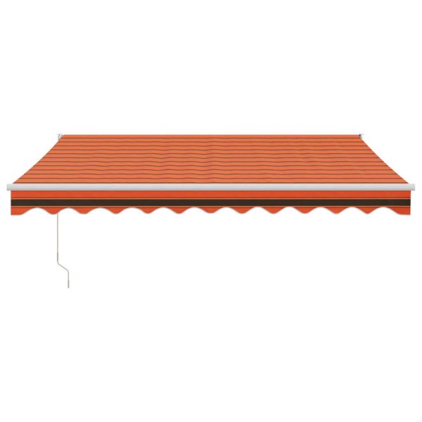 Toldo retráctil aluminio y tela naranja y marrón 3x2,5 m