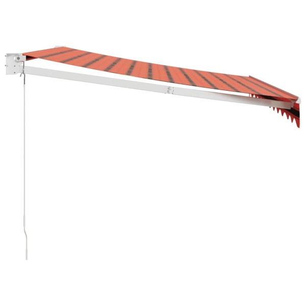 Toldo retráctil aluminio y tela naranja y marrón 3x2,5 m