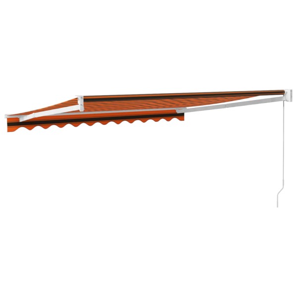 Toldo retráctil aluminio y tela naranja y marrón 3x2,5 m