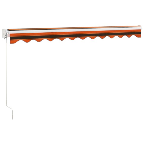 Toldo retráctil aluminio y tela naranja y marrón 3x2,5 m