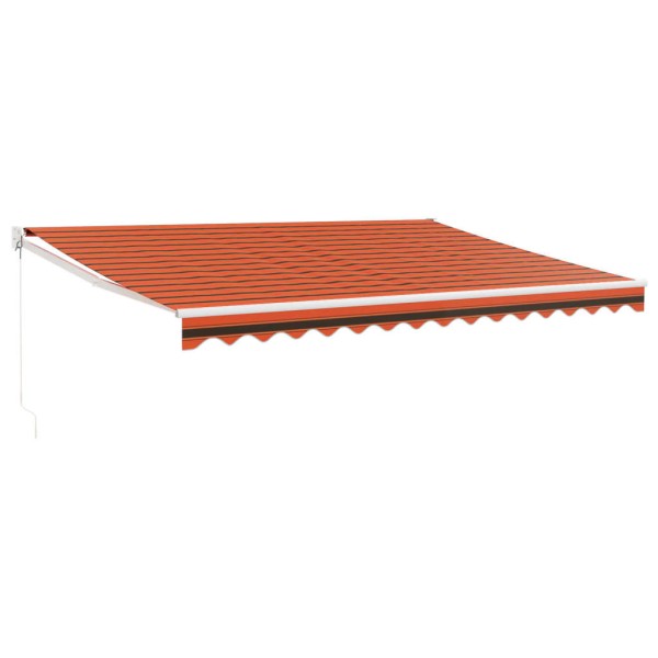 Toldo retráctil aluminio y tela naranja y marrón 4x3 m