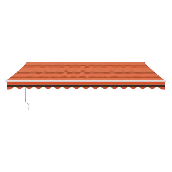 Toldo retráctil aluminio y tela naranja y marrón 4x3 m