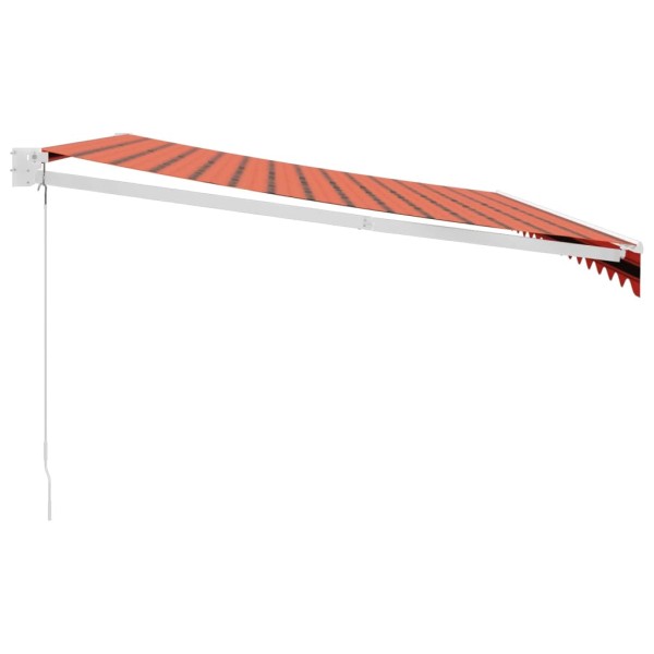 Toldo retráctil aluminio y tela naranja y marrón 4x3 m