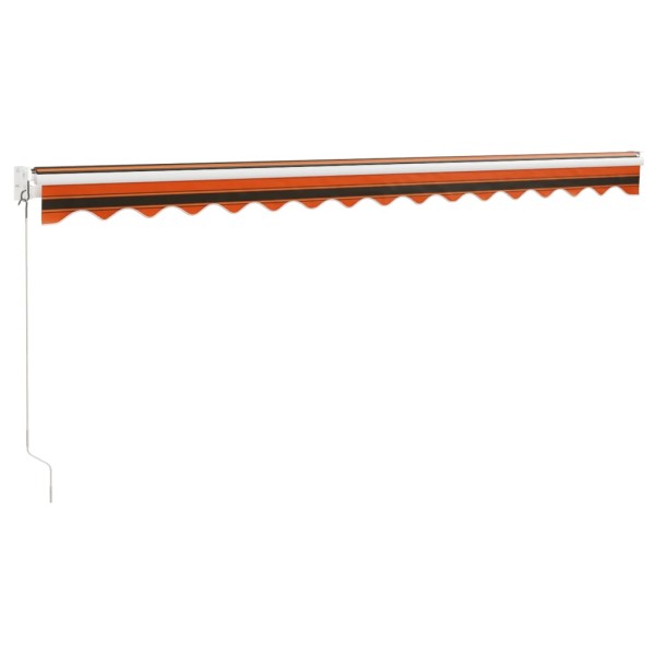 Toldo retráctil aluminio y tela naranja y marrón 4x3 m