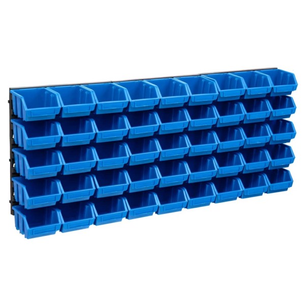 Kit de cajas de almacenaje 48 pzas paneles de pared azul negro