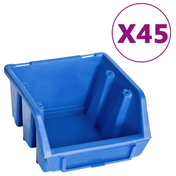 Kit de cajas de almacenaje 48 pzas paneles de pared azul negro