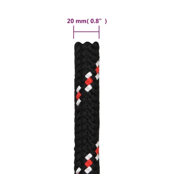 Cuerda de barco polipropileno negra 20 mm 25 m